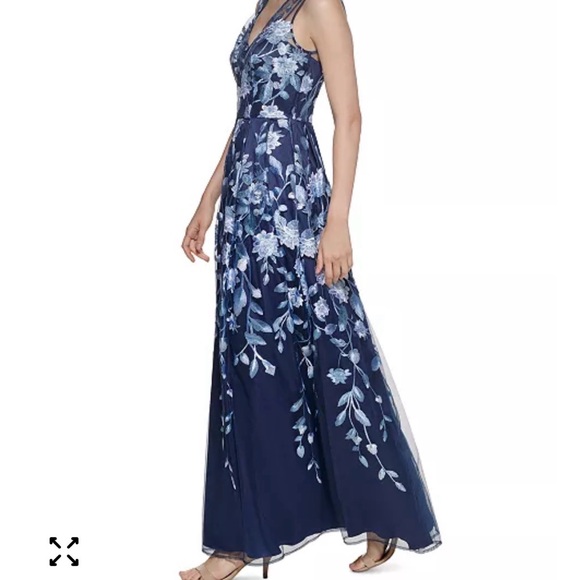 Eliza J Navy Blue Floral Maxi Dress - Picture 3 of 7